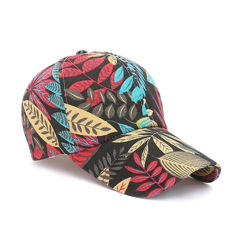 2023  hot selling fashion boutique maple leaf flower cloth outdoor sunshade sports baseball hat performance hat