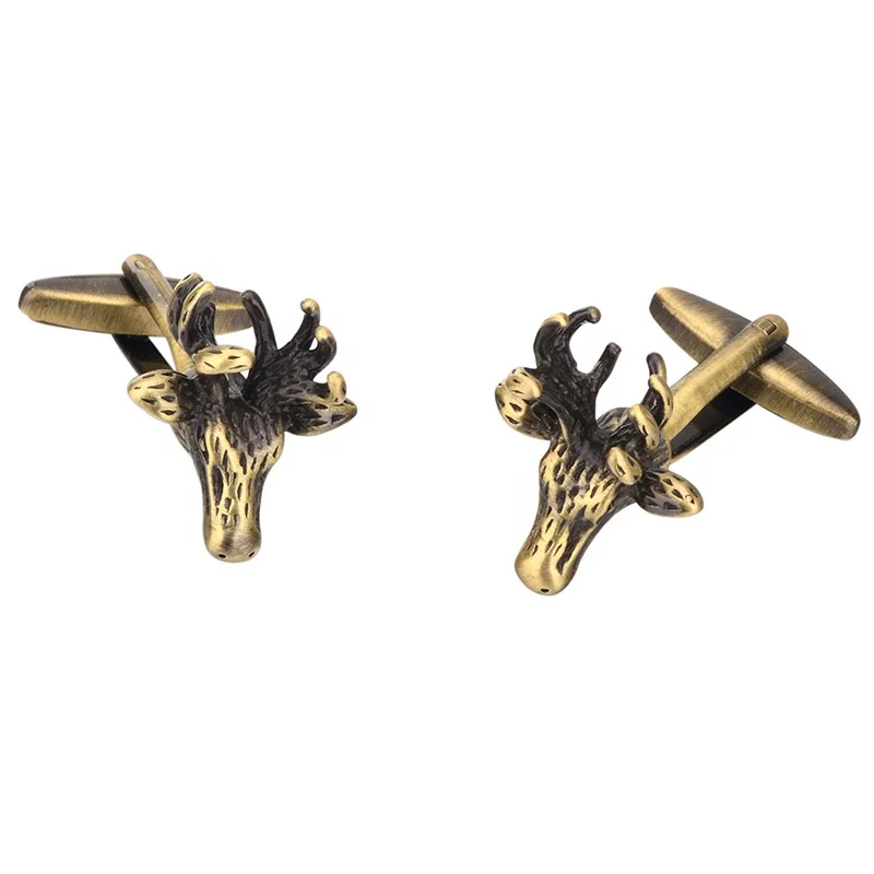SAVOYSHI Vintage Bronze deer Cufflinks for Mens High quality Metal Shirt Cuff links Brand Jewelry Support customization