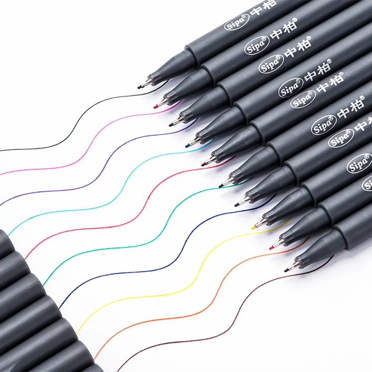 Набор цветных ручек Sipa, 10 цветов, 0,38 мм, ручки с тонким кончиком, пористые ручки с тонкими точками, набор кистей для рисования, ручка для рисования с тонкими линиями