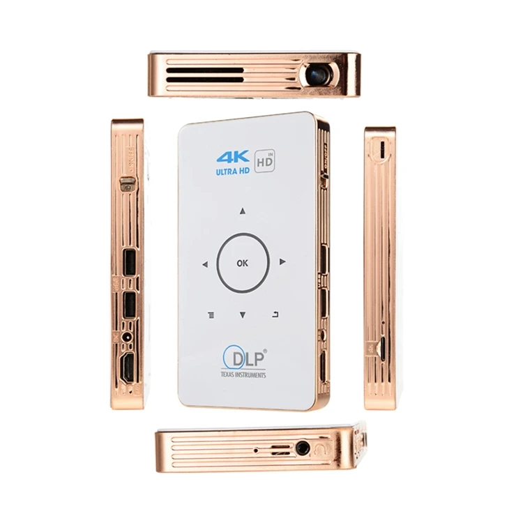 In Stock C6 Full HD Android Mini Projector Android 9 1G 8G 2G16G Mini Portable 4K Wifi Projector 5000mAh Battery Video Beamer