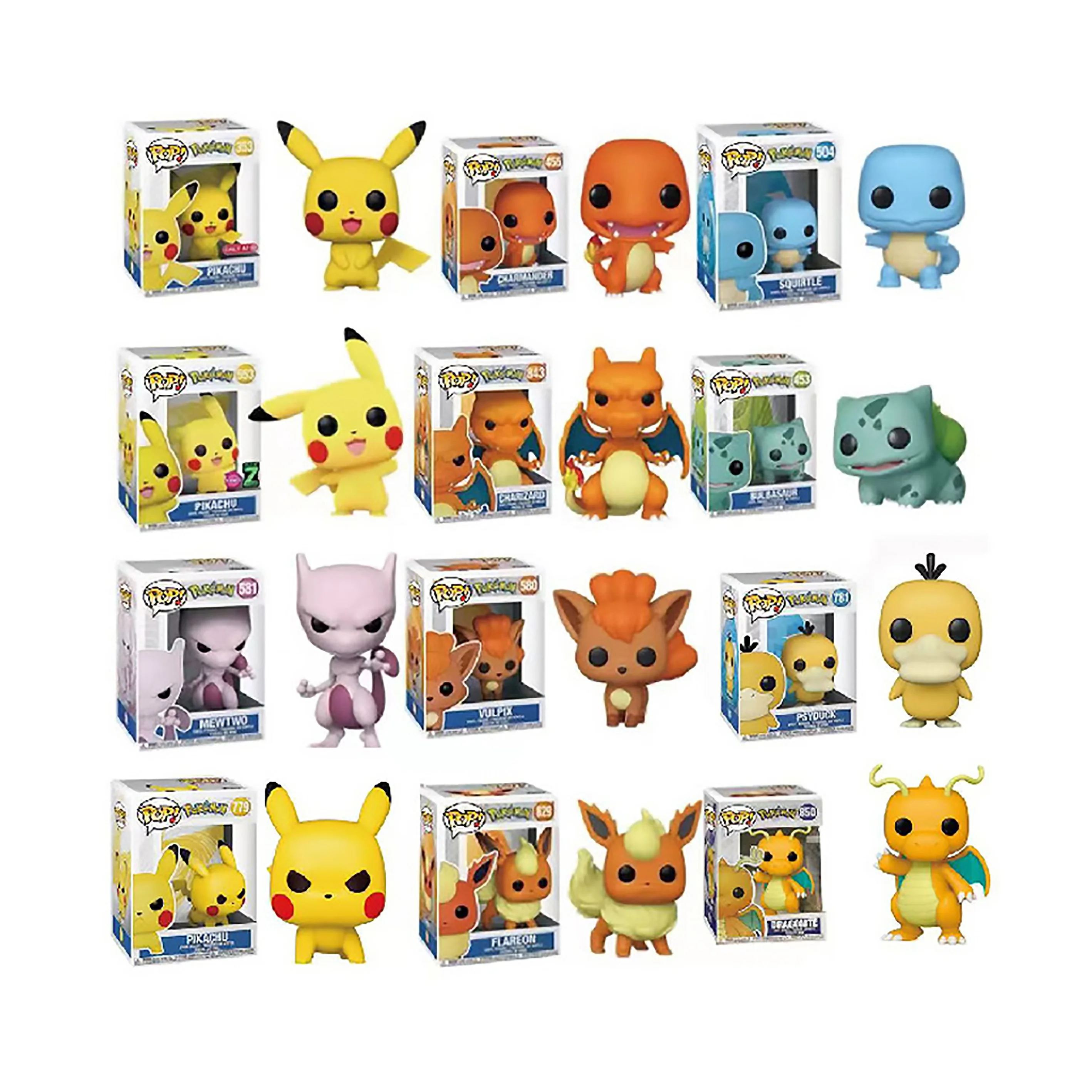OEM Wholesale Hot  Pikachu  Action doll  Funko pop pokemon japanese Anime model toy with Funko pop protector PVC Action Figure
