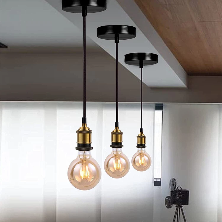 E27 Vintage Lighting Holder Ceiling Lamp Pendant Cord For Home
