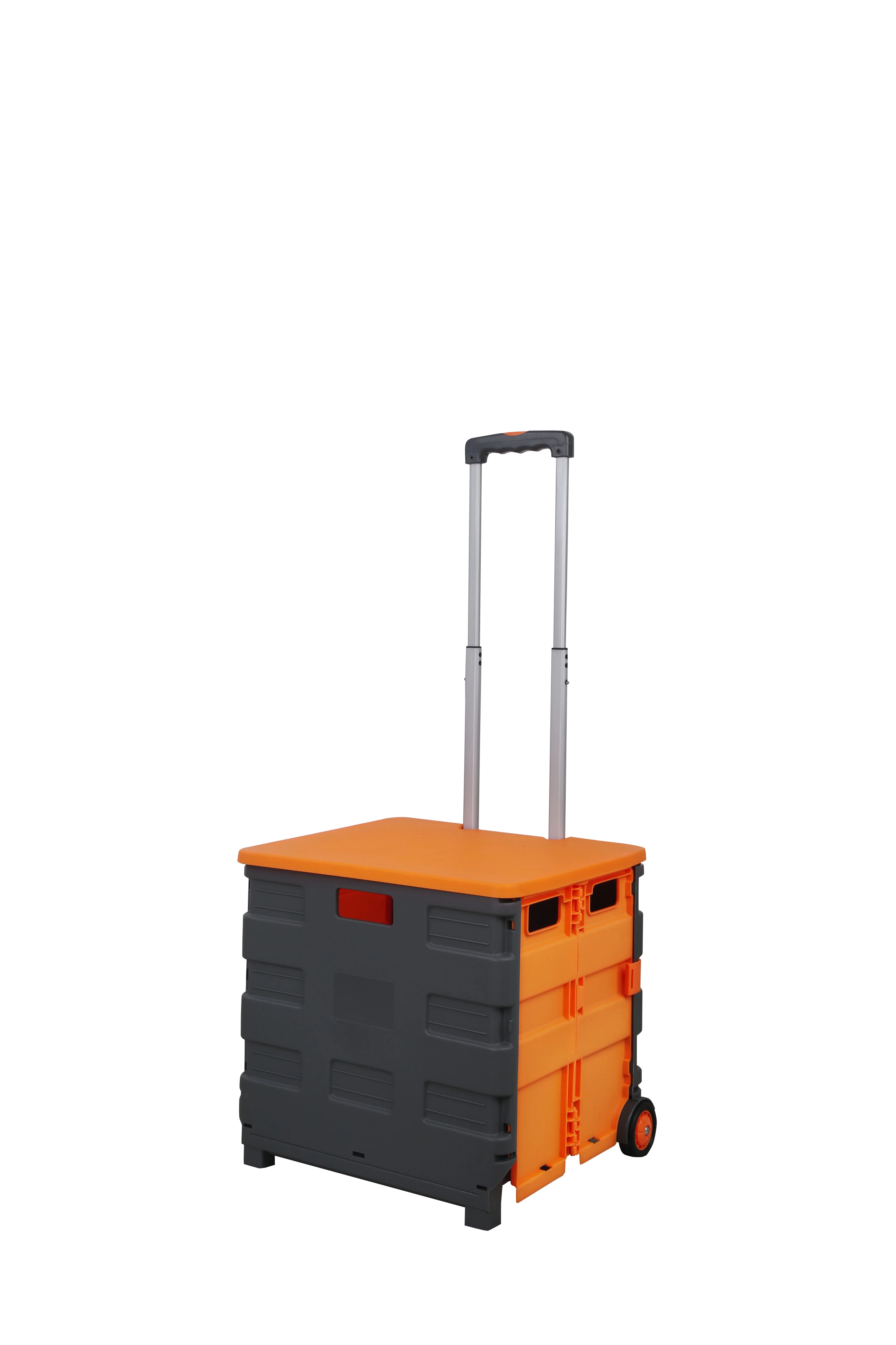 Collapsible Rolling  Supermarket Shopping trolley Folding Plastic Carry Hand Trolley Cart  Portable  with wheels