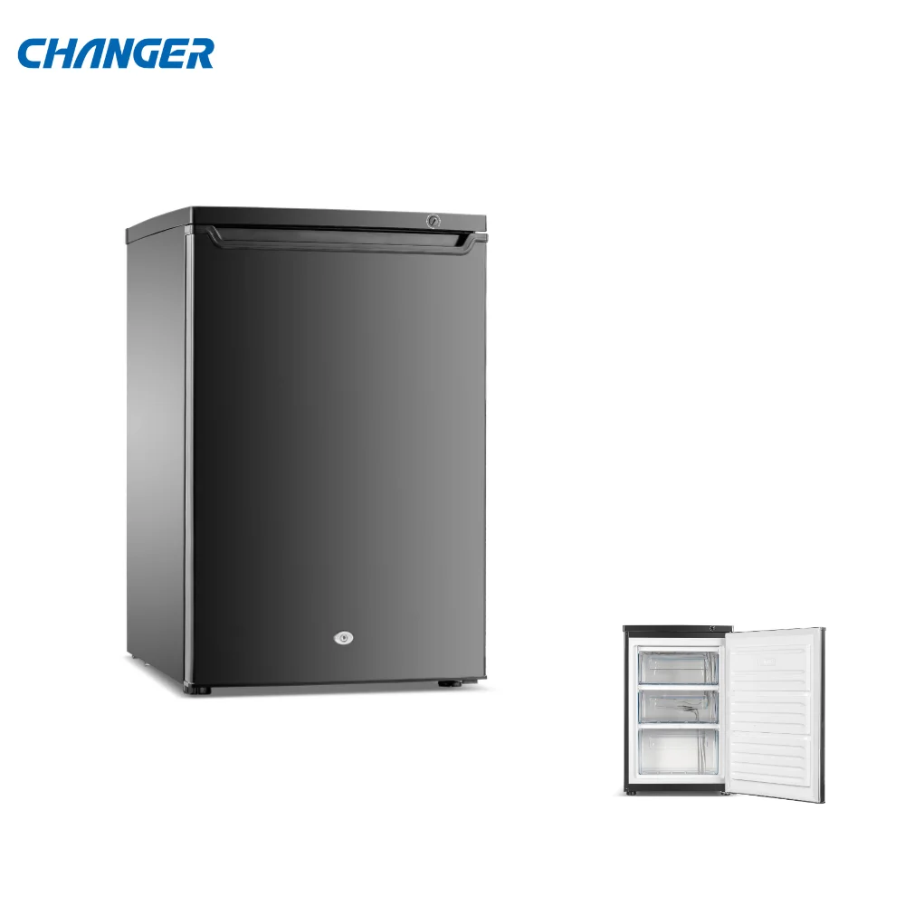 Fast Frozen Vertical Hard Single Door Upright Freezer 100Liter  with Three Drawers and High Thickness Insulation