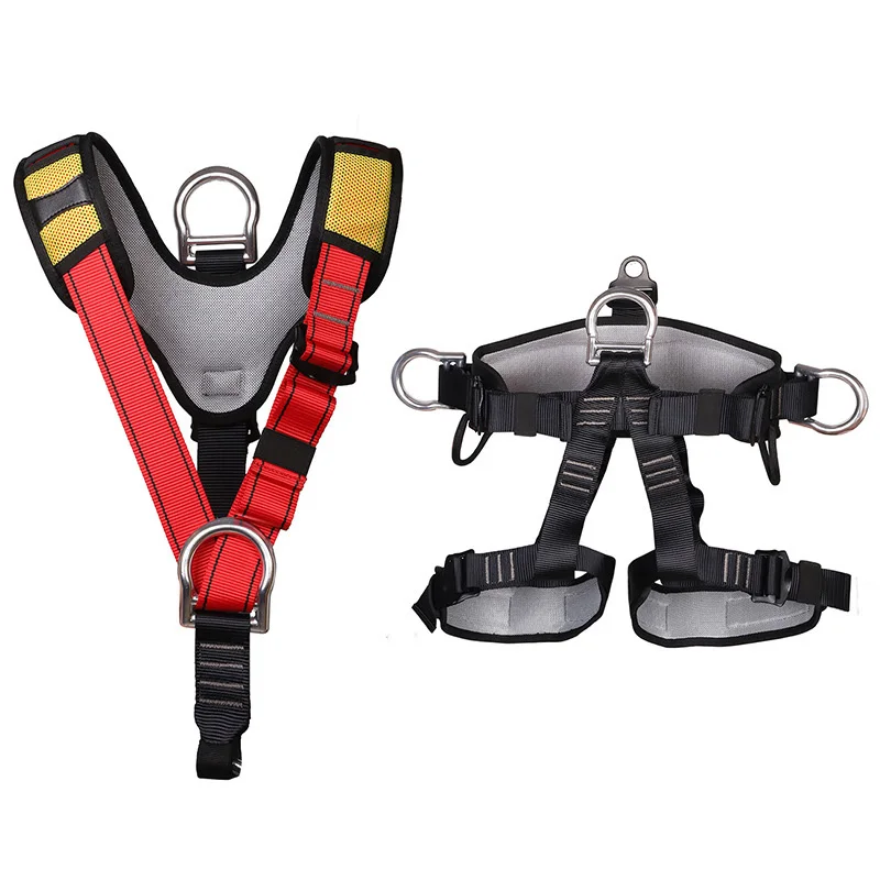 Rock climbing waist leg safety protectors removable upside down bungee parts of full body harness belt for construction