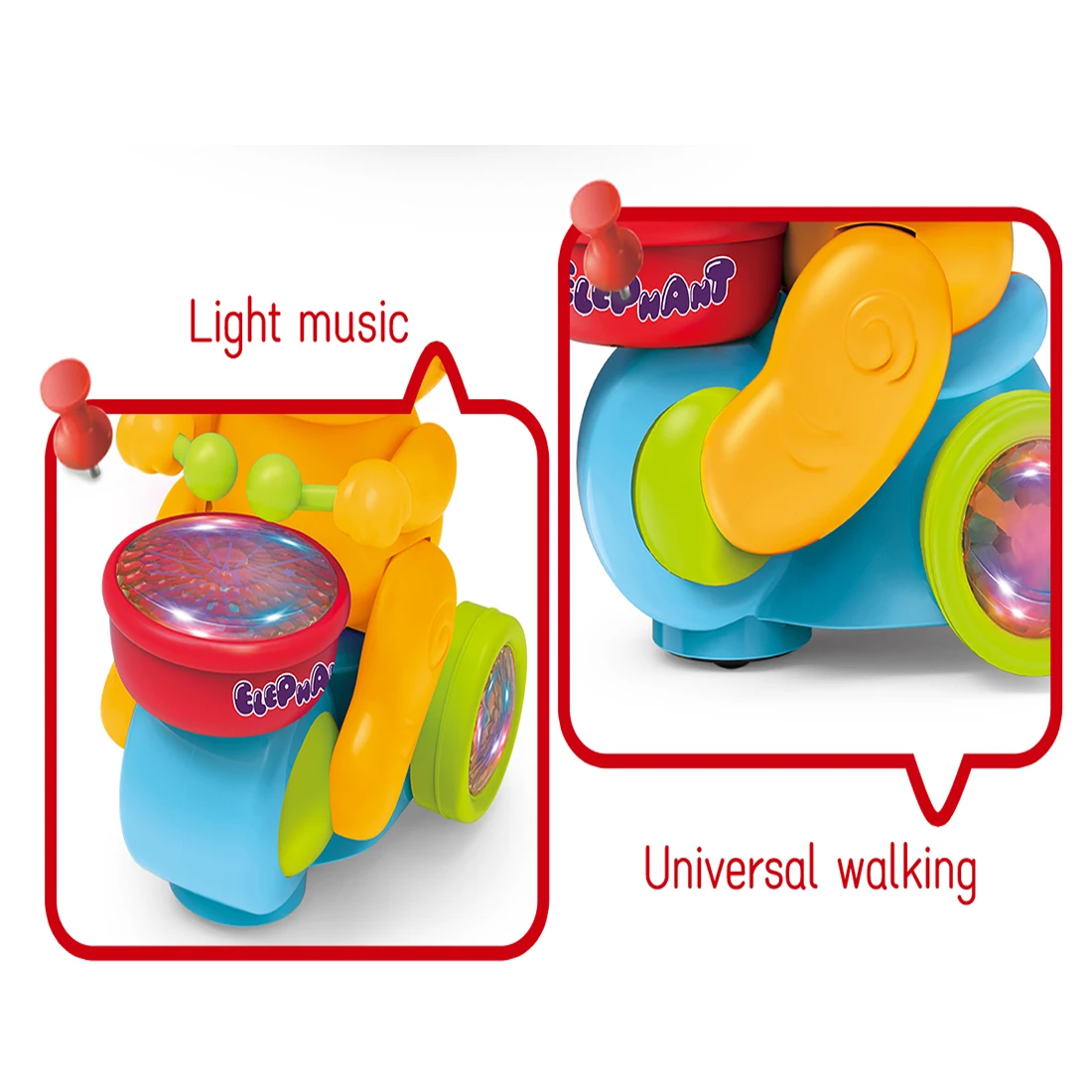 Elephant Toy Educational Electric Sound and light toys Walking Musical Electronic Elephant  for baby educational toys