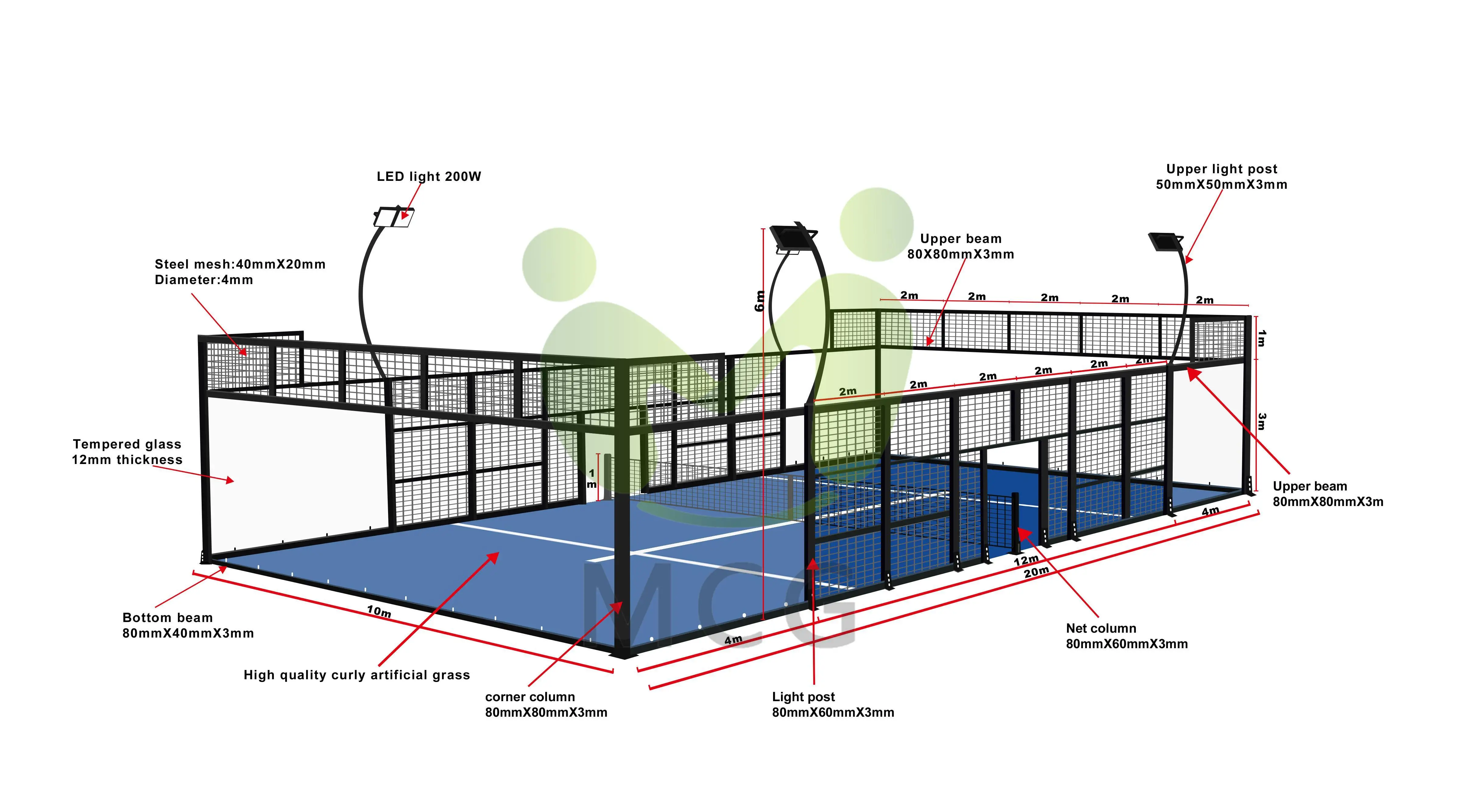Padel-tennis-court Indoor Outdoor Cancha De Padel Tennis Court Panoramic Paddle Tennis Floor System