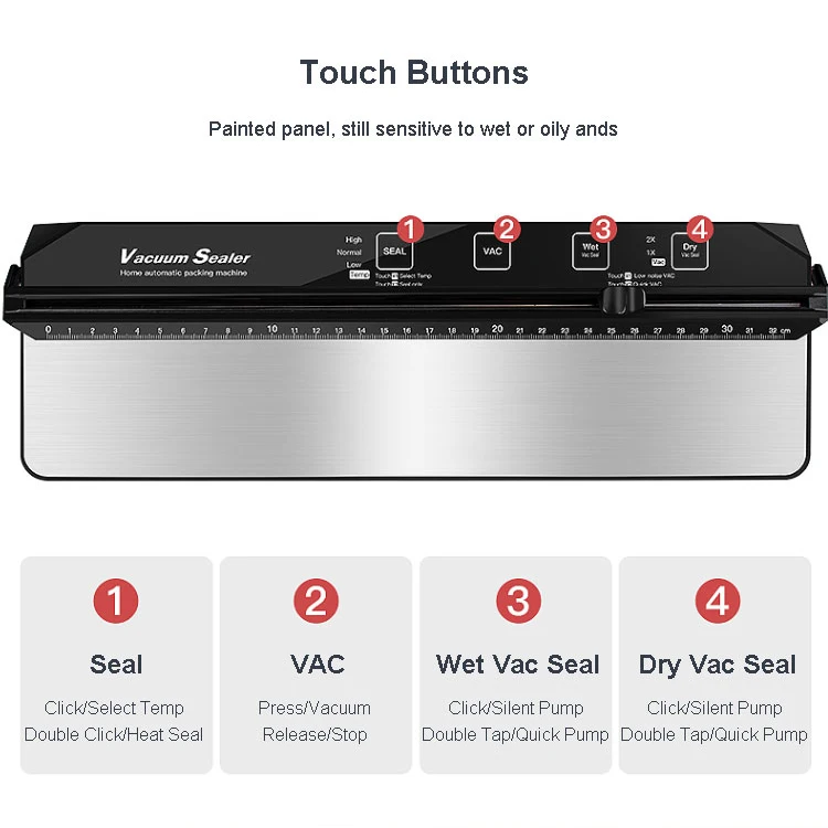 Wallepac High quality vacuum mini commercial portable household fresh meat food plastic bag vacuum sealer machine