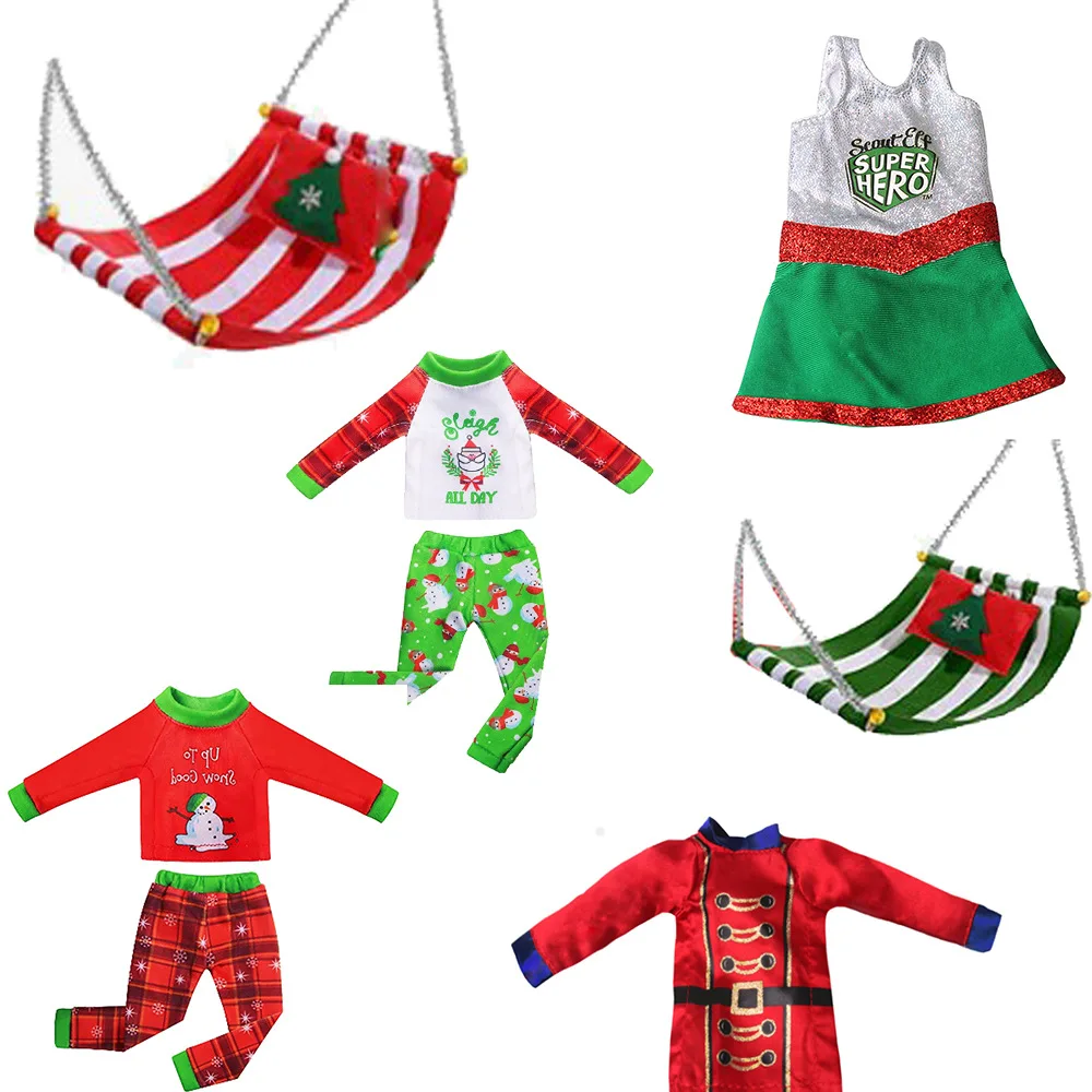 Hot sale Christmas Elf Doll Shaker hammock clothes for 30cm elf doll
