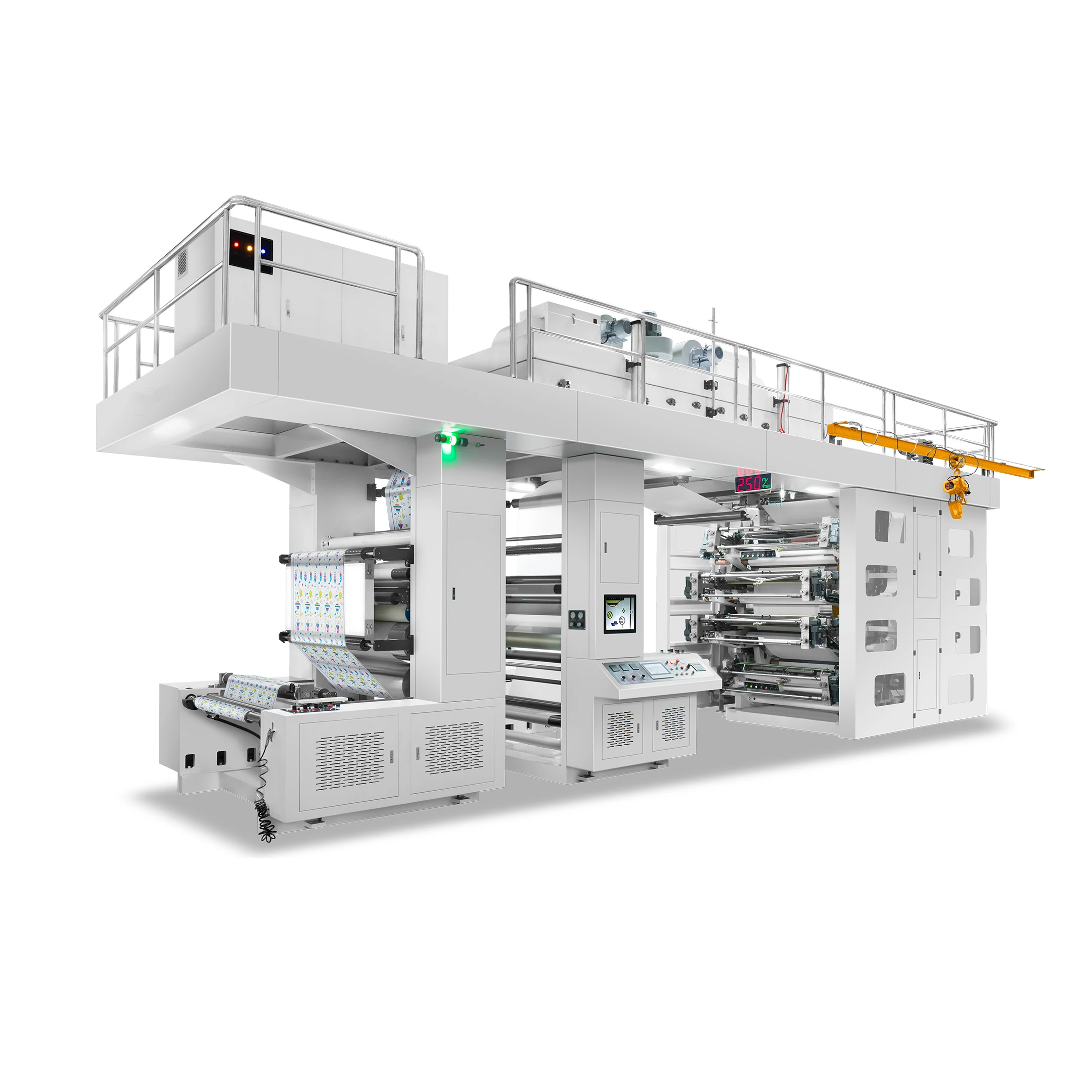 Max. 250m/min 8 Colors High Speed Flexographic Printing Machine Paper Roll Feeding YTC Series CI Type China Manufacturer