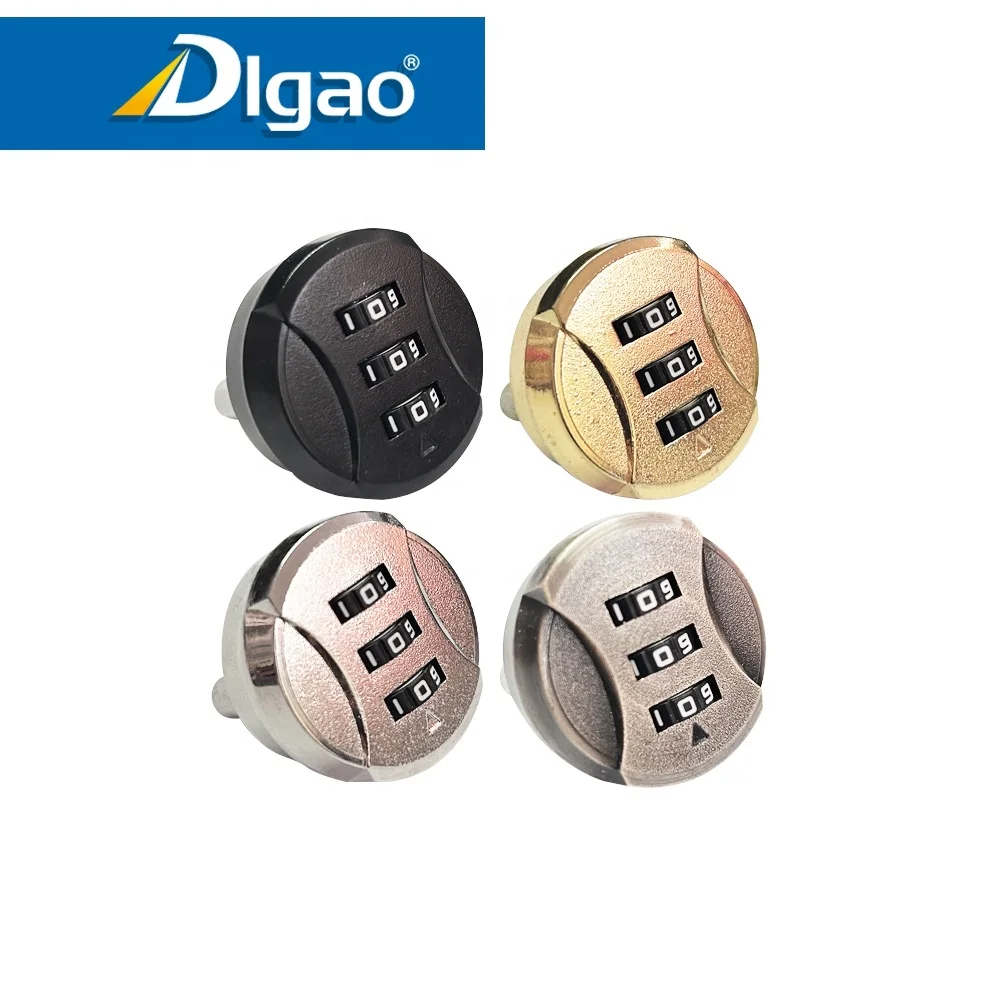 High quality glass cabinet door code lock zinc alloy security 3 digit combination lock
