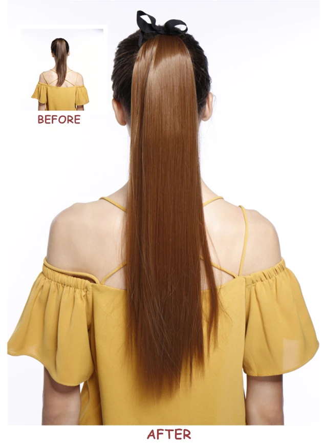 
S-noilite 26 Colors Synthetic Hair Claw Clip in Ponytail High Temperature Fiber Pony Tail Extension Hairpiece for Women 