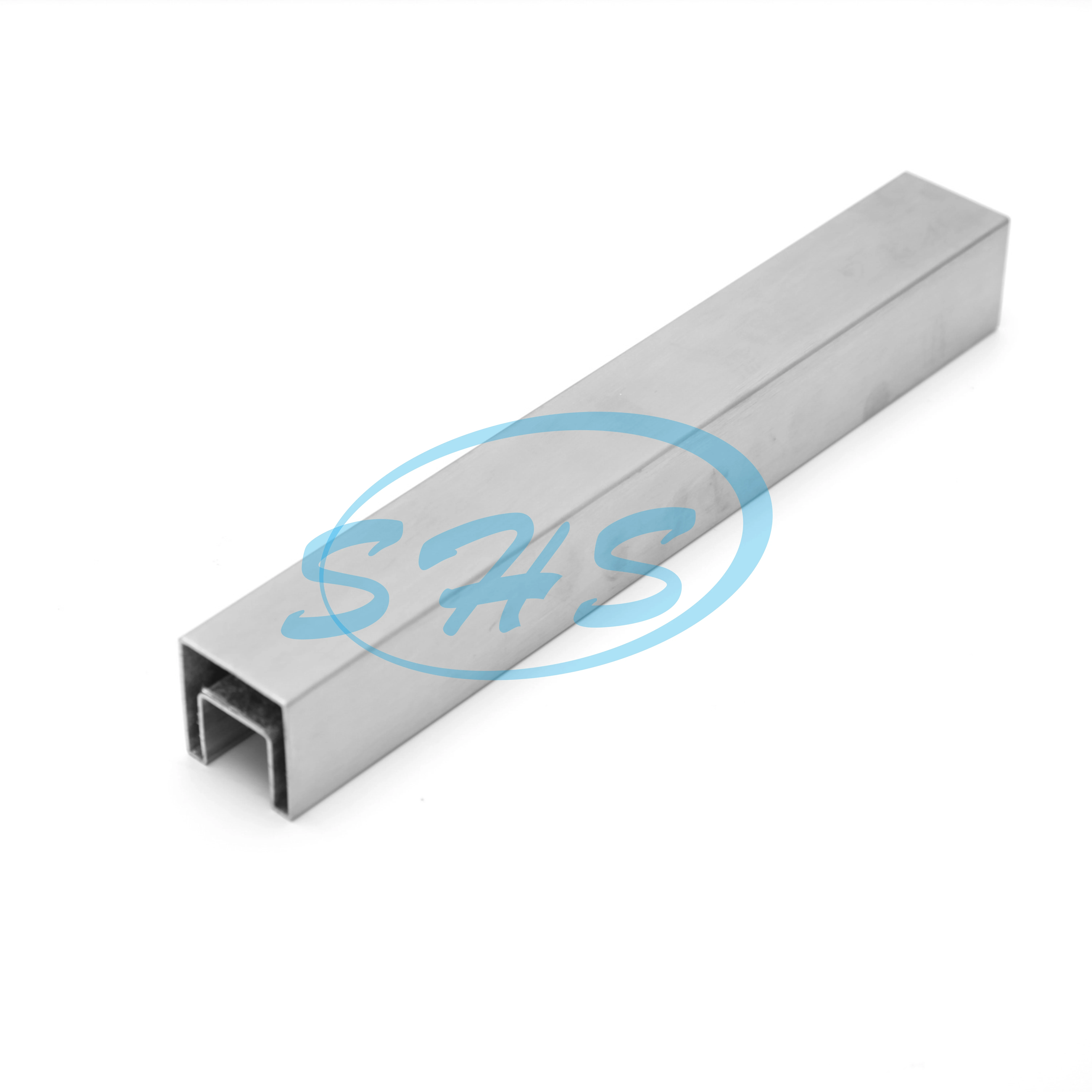 AISI 300 series stainless steel square concave tubes slotted channel pipes with polishing surface for glass railing