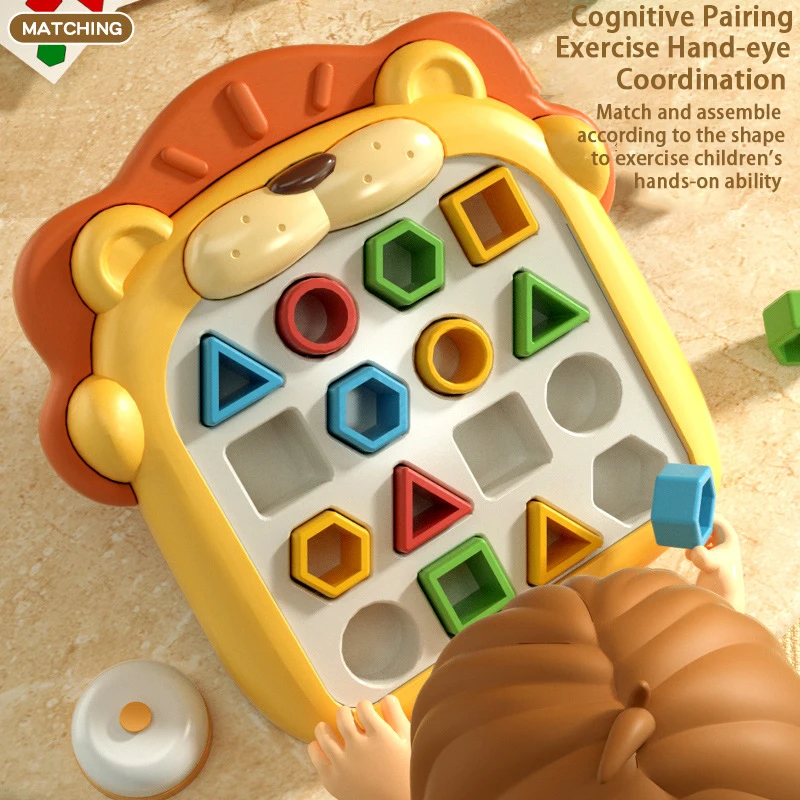 SL Montessori Sensory Education Shape Puzzle Matching Blocks Board Games Cognitive Sorters Toys For Children Toddlers Baby Kids