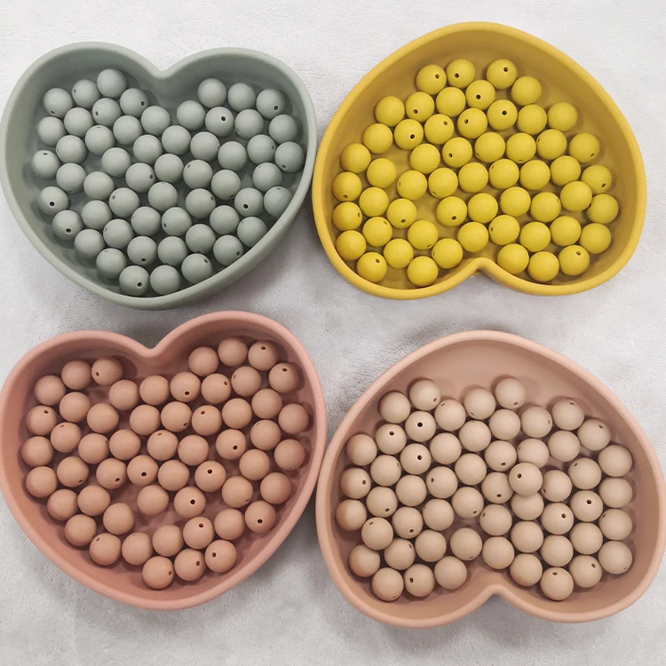 15mm wholesale da approved baby teether silicone beads for necklaces