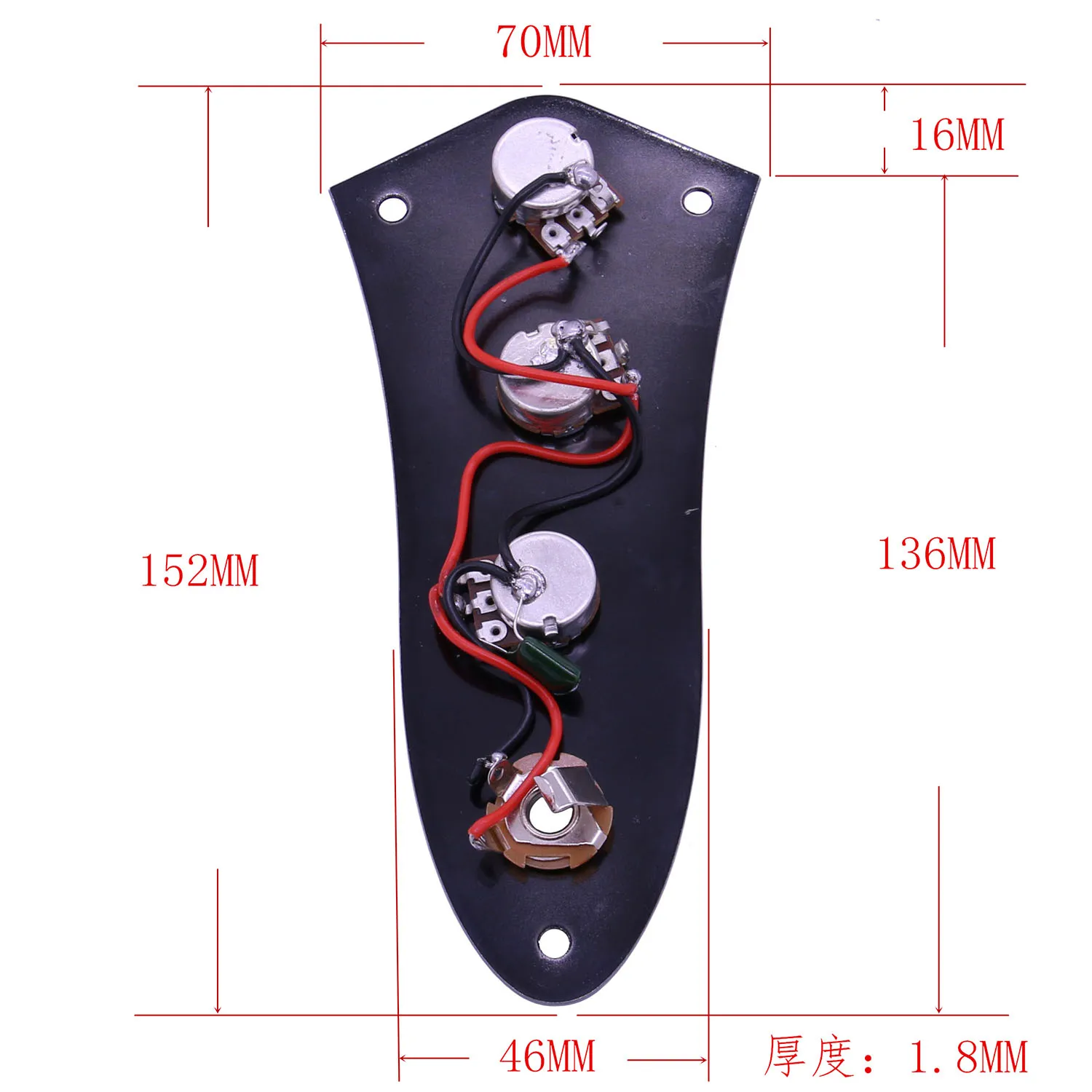 Wholesale High Quality Black Metal Full Set Bass Guitar Prewired Control Plate with Assembly Knobs Pots for J Bass
