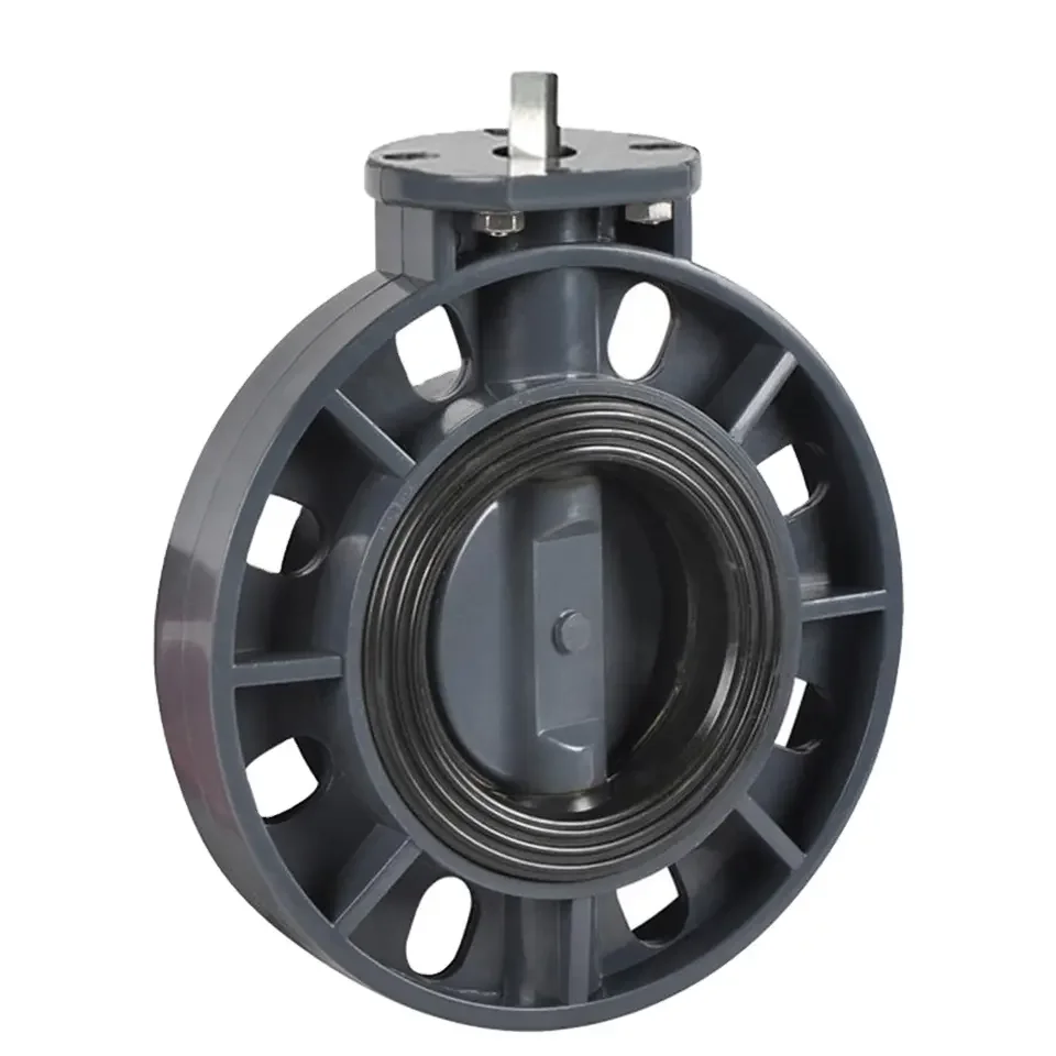 Wafer Type PVC Gear Operated Butterfly Valve Plastic Handle Butterfly Valve Control Flow Water