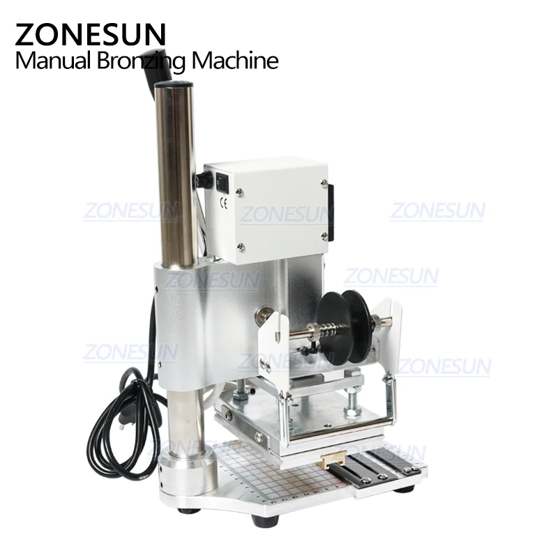 ZONESUN ZS100 New Embossing Manual Leather Paper Wood Machine Heat Press Machine Letters Hot Foil Stamping Machine