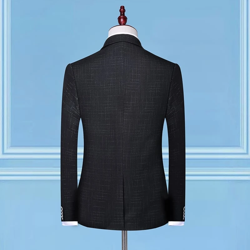 
High quality blue wool wedding men 3-Piece suits 