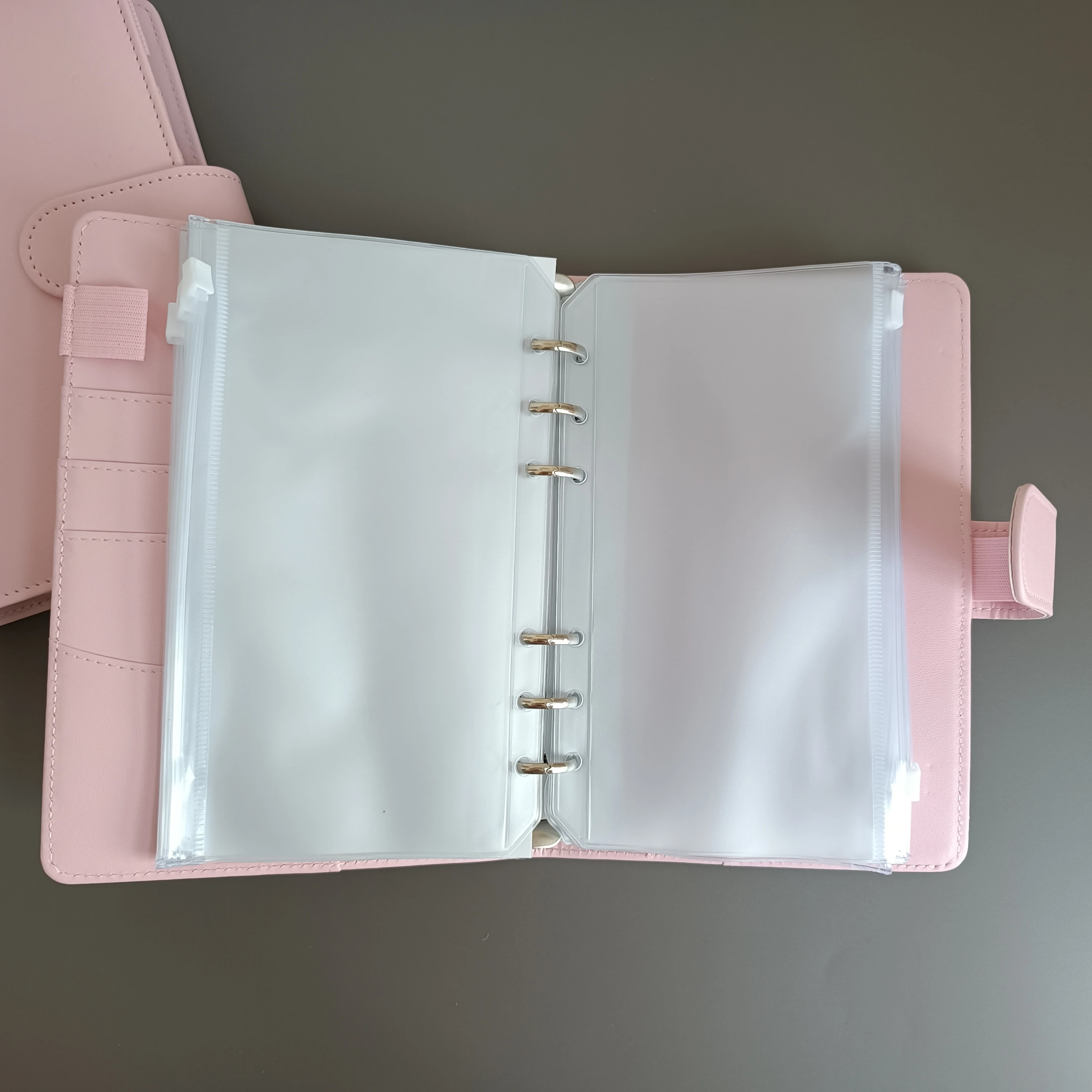Top Ranking Products New Green Purple A5 A6 A7 Plain Pu Leather Budgeting Challenge Planner Cover New Budget Binder