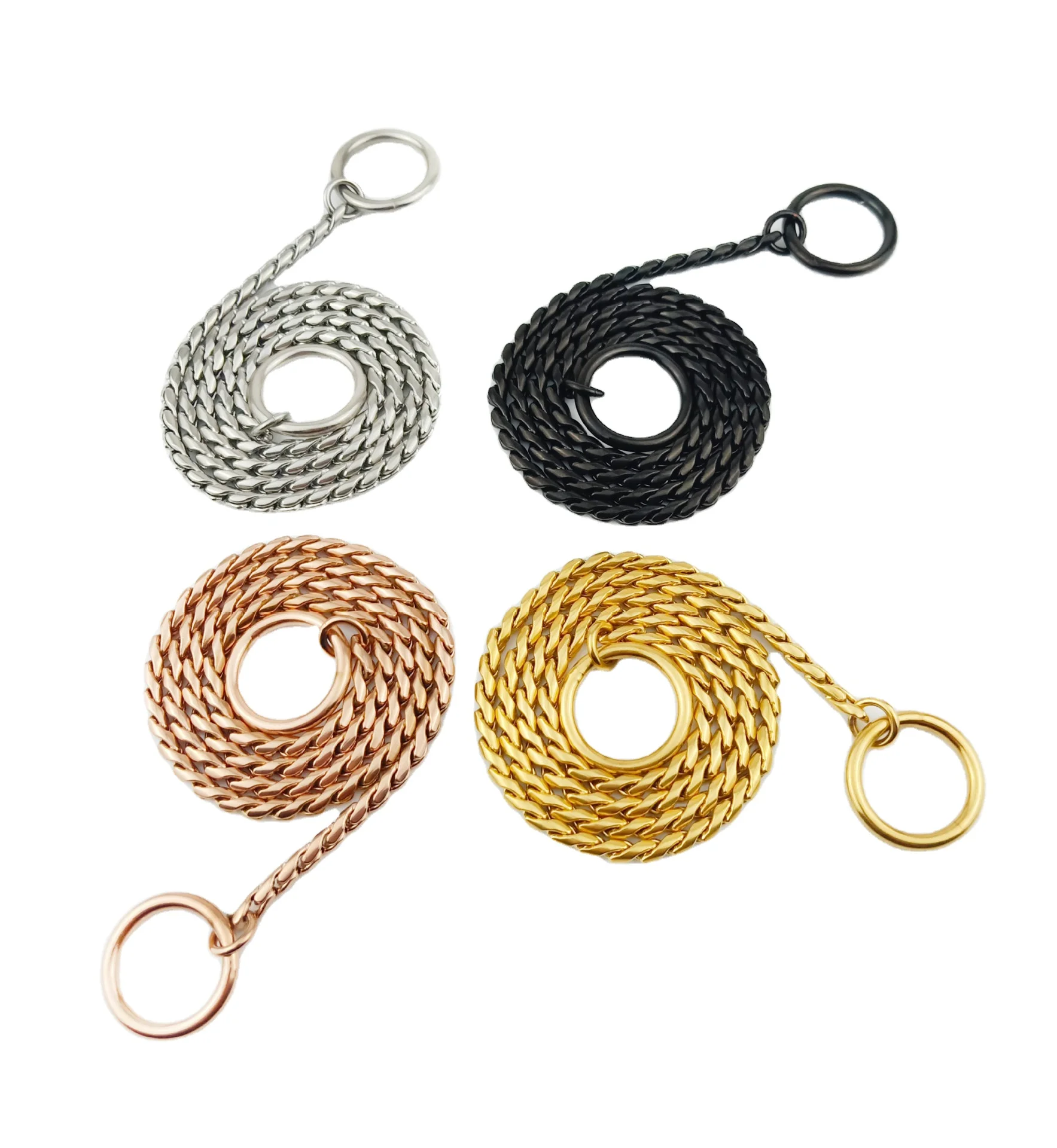 Stainless Steel Waterproof Antirust Pet Training Snake P Chain Collar for Small Medium Large Dogs
