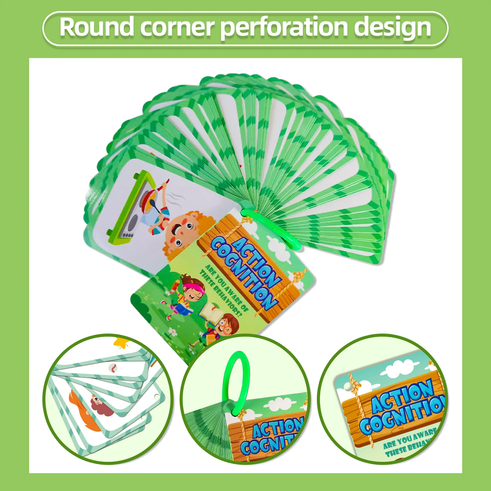 50 PCS Behavioral Cognitive Educational Flash Cards Children Puzzle Early Education Cards Double-sided Fun Puzzle Toy Cards