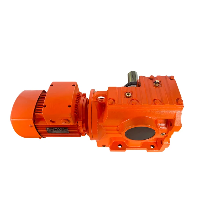 Right angle motor reductor S series helical worm gearbox with torque arm aluminium worm gear