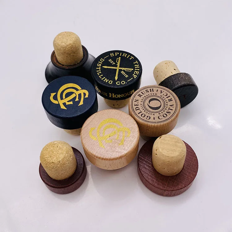 Factory Direct Sale Custom Bar Top Cap T Shape Cork Whiskey Bottle Stopper With Logo