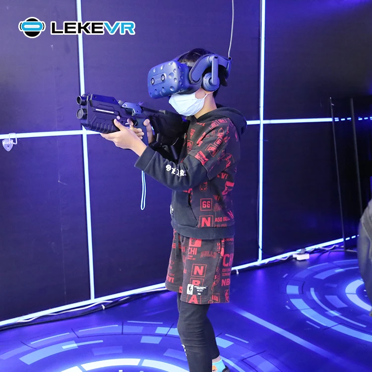 LEKE VR Park Multiplayer Standing Platform Arcade Machines 9D VR Shooting Game Simulator
