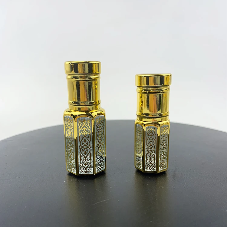 Empty 6ml Attar Arabian Oud Perfume Glass Bottles Brown Essential Oil Bottles