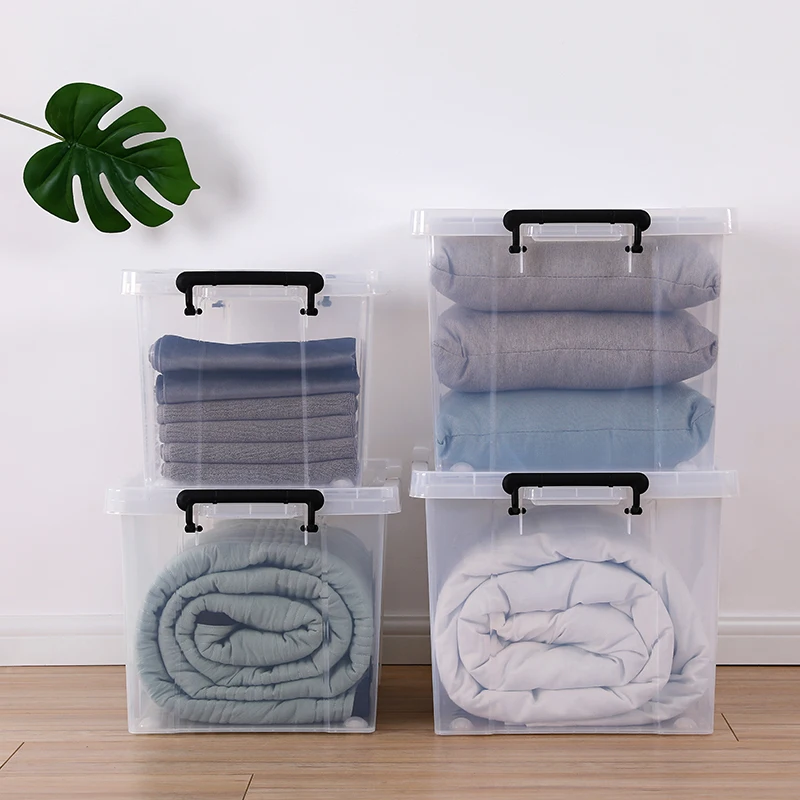 
Really Useful Box 64 Litre Eco Friendly Transparent Clear PP Plastic Sundries Storage Box With Lock Plastic Storage Boxes Bins 