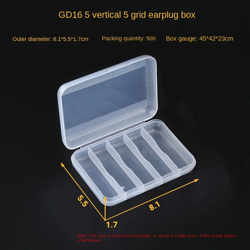 5 Grid Small Storage Box Pp Material Jewelry Box For Ring Pin Clip & Small Crafts Organizer Transparent Mini Storage Box