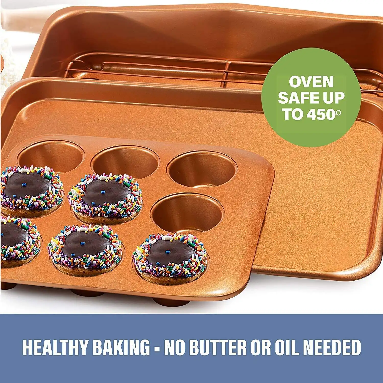 hot selling High Quality Nonstick Bakeware Set, Dishwasher Safe 6 Piece Baking Set, Ceramic Baking Pans Set