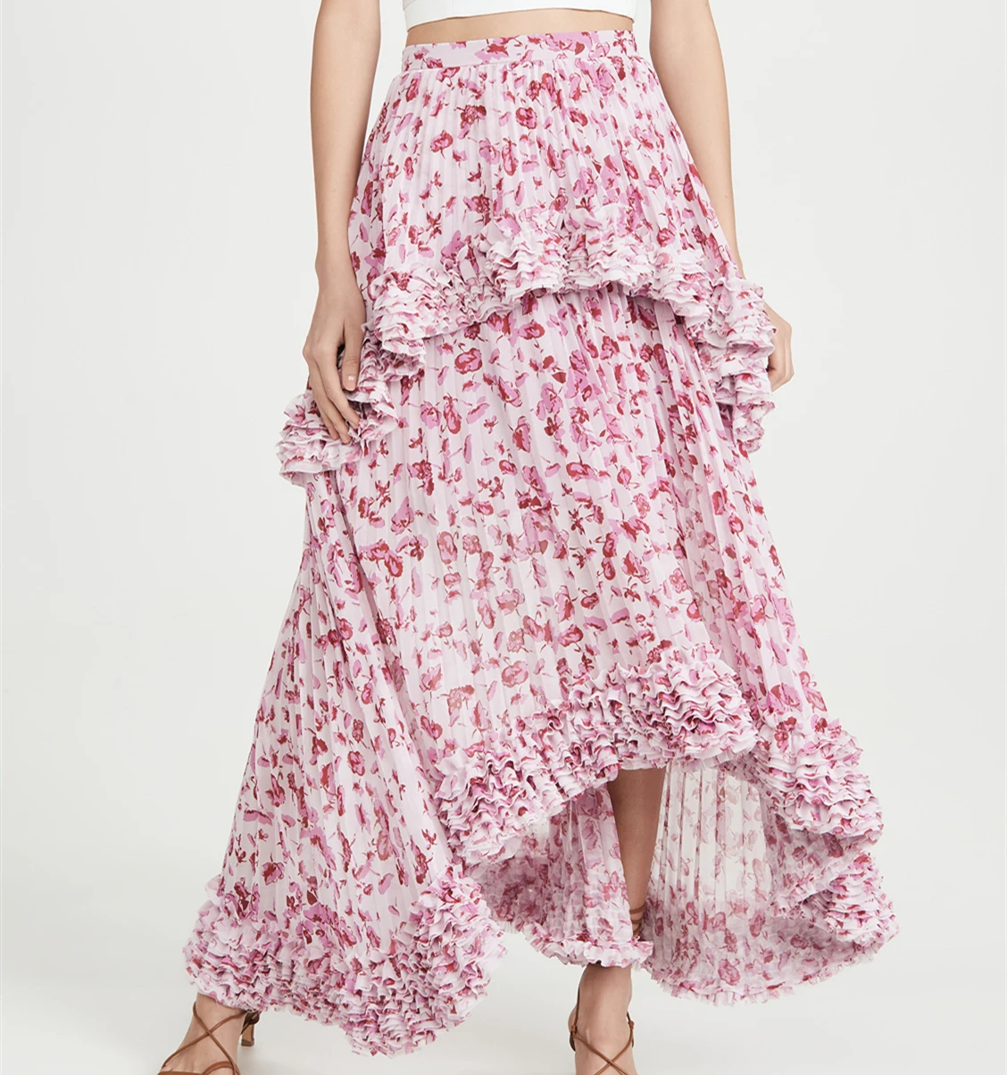 Floral Fashion Long Skirt Latest Design pleated skirt bohemian skirts STE-084Y