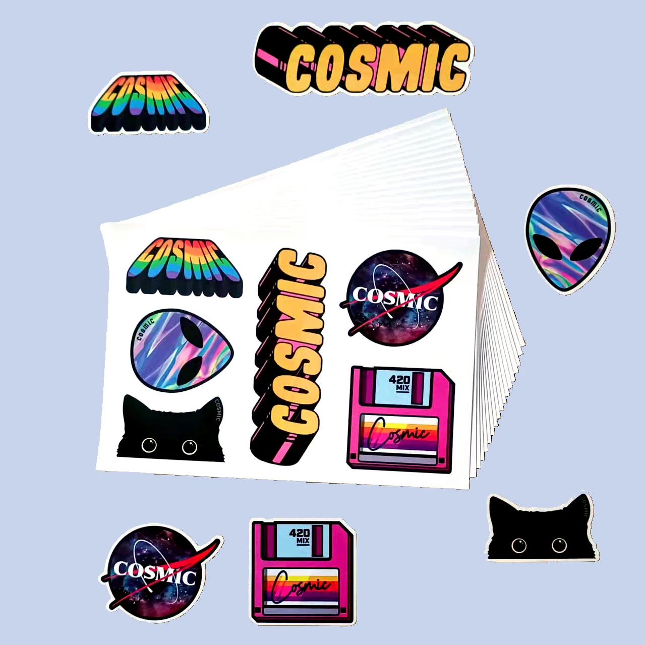 No Minimum Custom Printing Outdoor Use Waterproof Company Business Promotion Vinyl Adhesive Label Kiss Cut Sticker Sheet