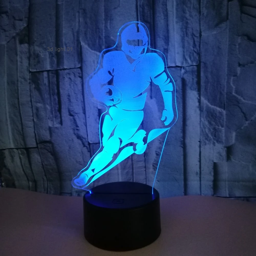 Football Player 3d Light Touch   3d Nightlight Novelty Luminaria Usb Led Kids Lamp Kids Room Led Night Light