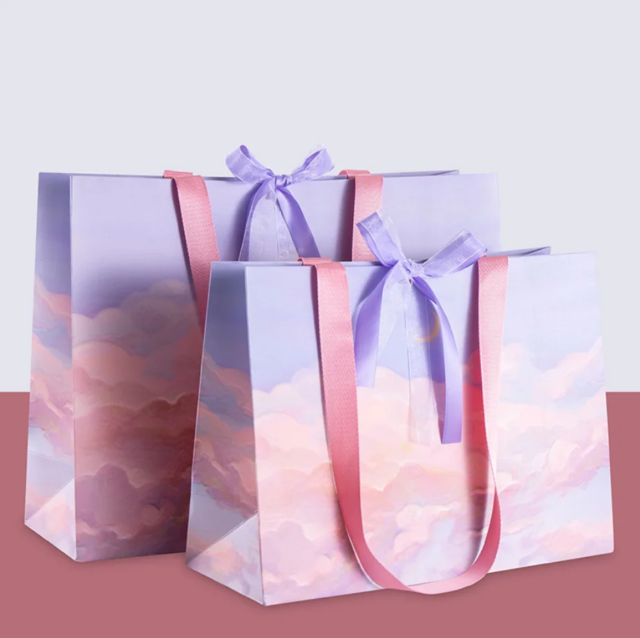 Пользовательская картина маслом Графика очень большая бумажная сумка для покупок для одежды