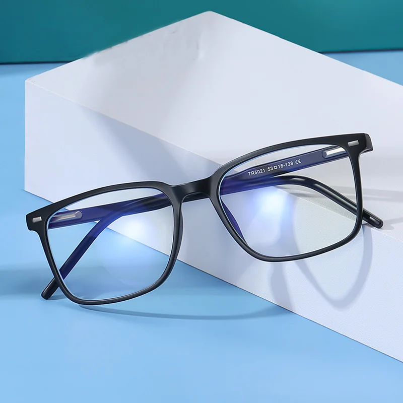 UNOC TR90 Spring Hinges Square Glasses Blue Light Optical Frames Eyeglasses Rice Nail Literary Style for Men and Women