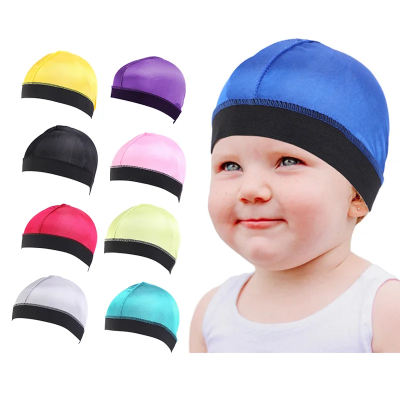 Детские шелковистые шапки с волнистой резинкой durag детская шапка для сна мальчиков и девочек шапка-тюрбан купольный парик ухода за