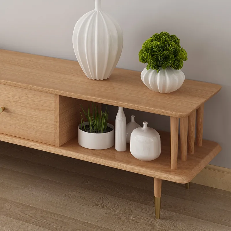 
2020 China supplier tv stands wood furniture living room simple white color high end new model hall display latest designs 