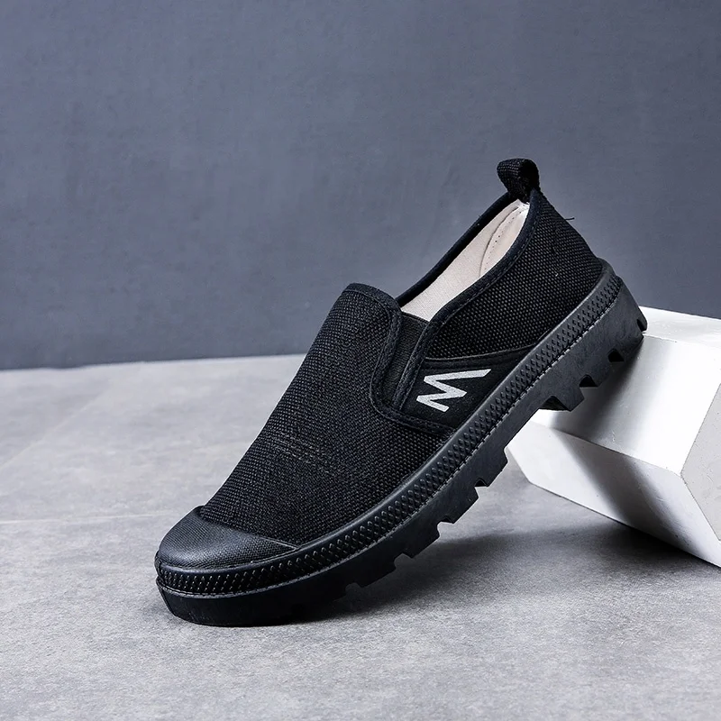 Casual Loafers Field Work Cheap Wholesale Price Without Laces Breathable China Factory Canvas Shoes