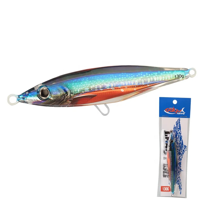 DN 80g 130g 5 colors Wrapped in plastic slow pitch jigs rust-proof metal jig Super reflective effect bionic jigging lure