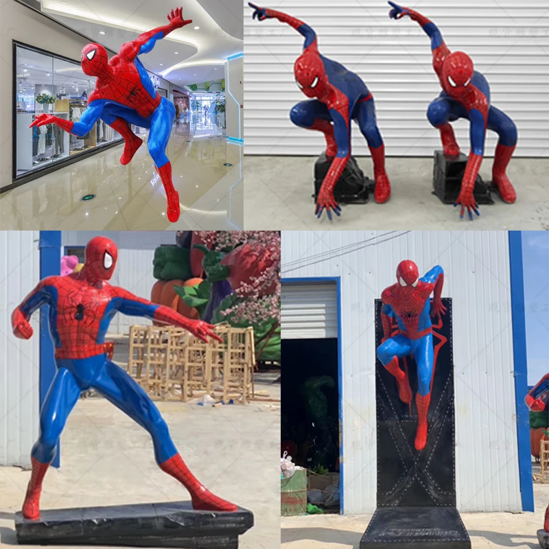Hot sale Classic Anime Superhero Hand Statue Large Marvel Spiderman Sculpture Ornament