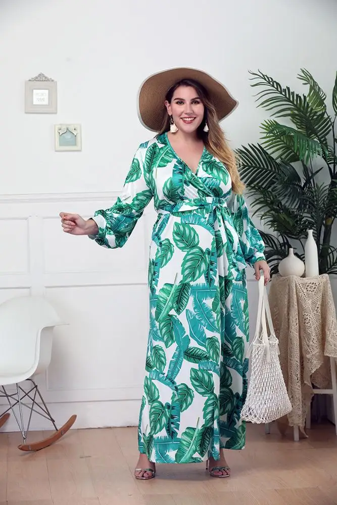 
2019 plus-size factory directly sale fashion skirt for girl chiffon Long Sleeve maxi dress bohemia dress 