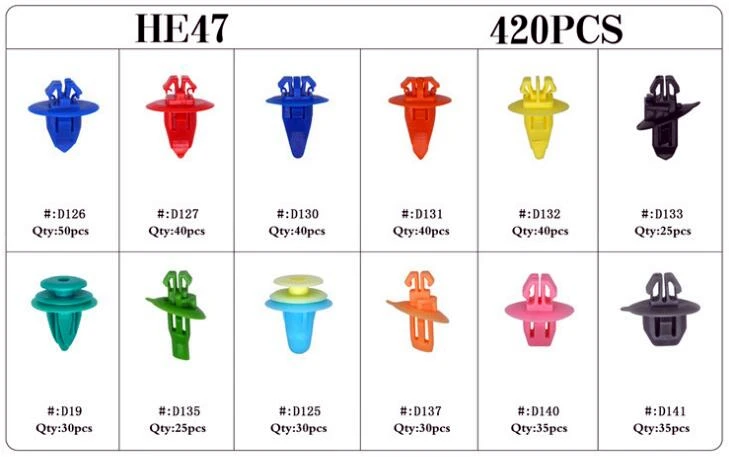 420pcs box fastener set clip, used for Toyota rivet fastener nylon door plate clip