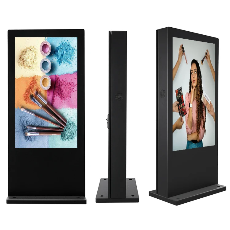 55 дюймов Открытый тройной экран Lcd Digital signage привод-через меню доски наружная реклама ЖК-дисплей