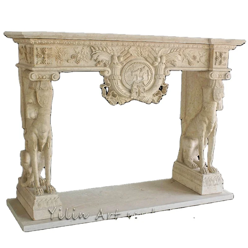 Exquisite Antique French Decorative Marble Carving Fireplace YL-B147