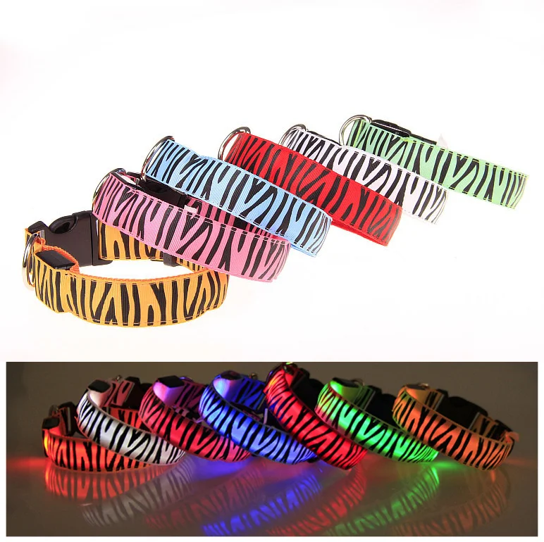 Прямая поставка, оптовая продажа, индивидуальный дизайн, светодиодная полоса, светящийся в темноте, Перезаряжаемый USB ошейник для собак