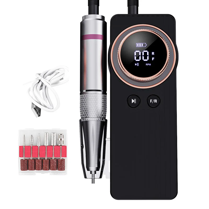 Professional 35000RPM Electric USB Nail Drill Machine Portable Rechargeable Manicure Device OEM Private Label Customization