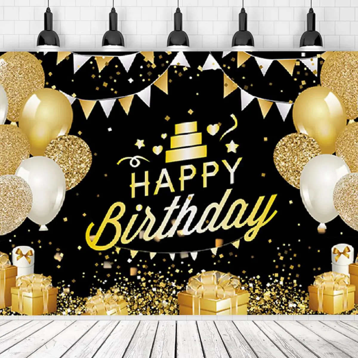 Happy Birthday Party Decoration Polyester Photo Background Birthday Photography Backdrop Home Decor Birthday Party Supplies